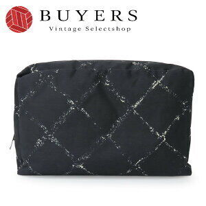 Chanel Travel Pouch Nylon Black White Multi Purpose